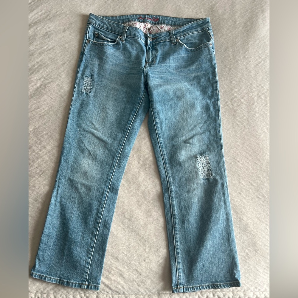 American Eagle (2010s) Classic Blue Women's Ankle/Cropped Jeans